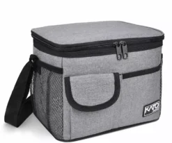 Tirrinia Leakproof Thermal Bento Lunch Bag Women Men Kids Heat-welded Technology Gray Large