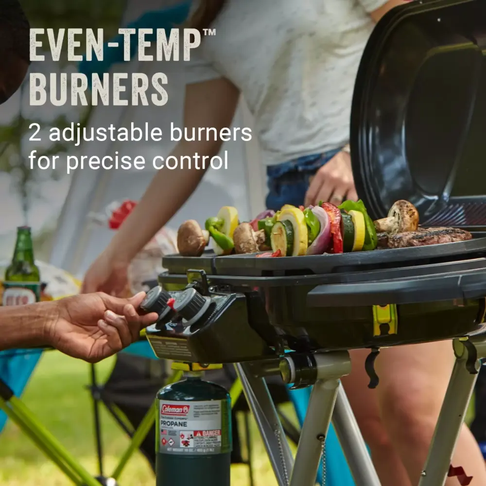 Coleman RoadTrip X-Cursion 2 Burner Propane Gas Portable Grill Camping and Tailgating