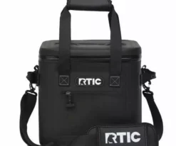 RTIC 12 Can Soft Pack Cooler Leakproof Ice Chest Waterproof Zipper Black